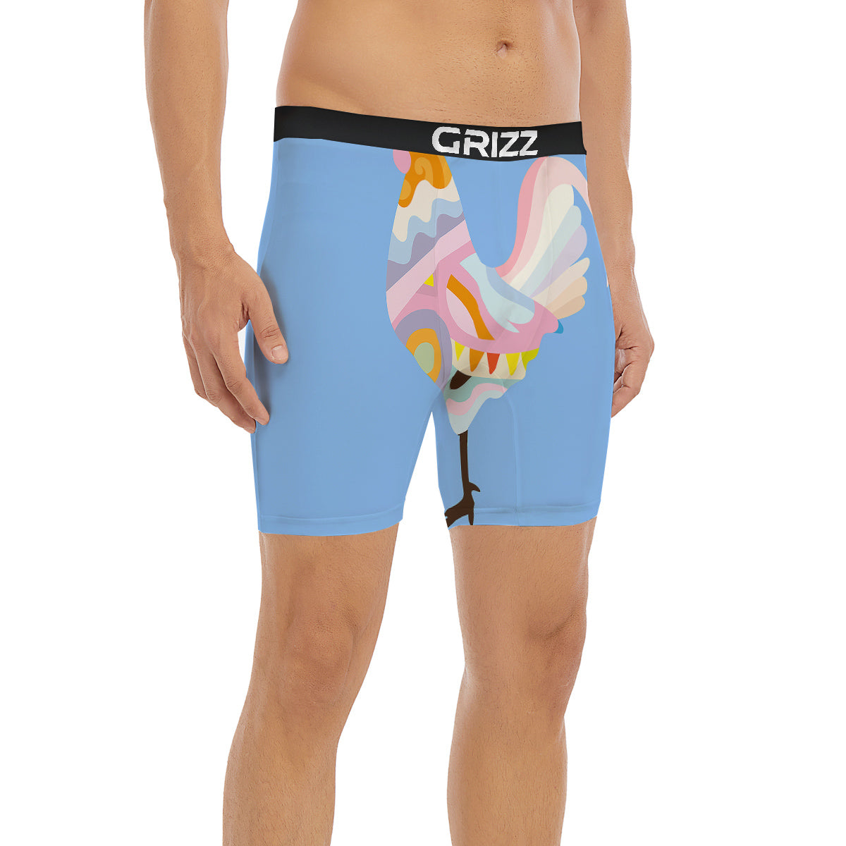 Rooster Colorful Print Boxer Briefs