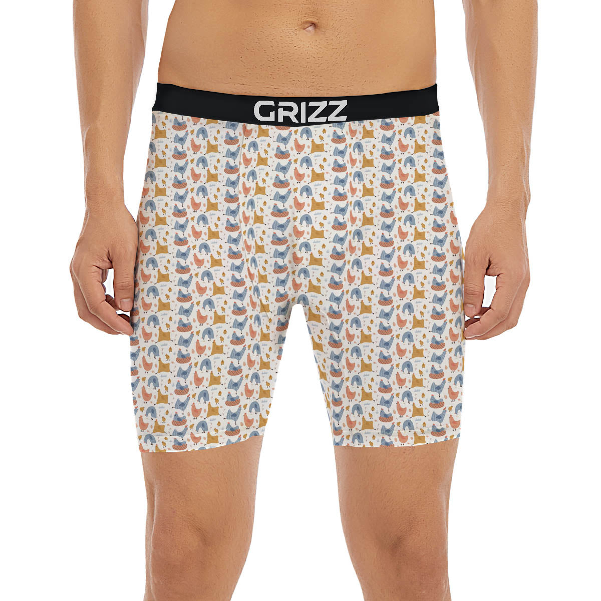 Rooster Colorful Print Pattern Boxer Briefs
