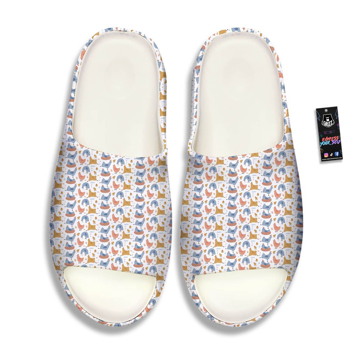 Rooster Colorful Print Pattern Sandals-grizzshop
