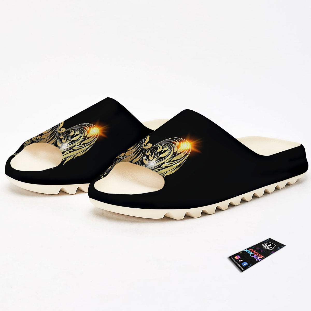 Rooster Golden Print Sandals-grizzshop