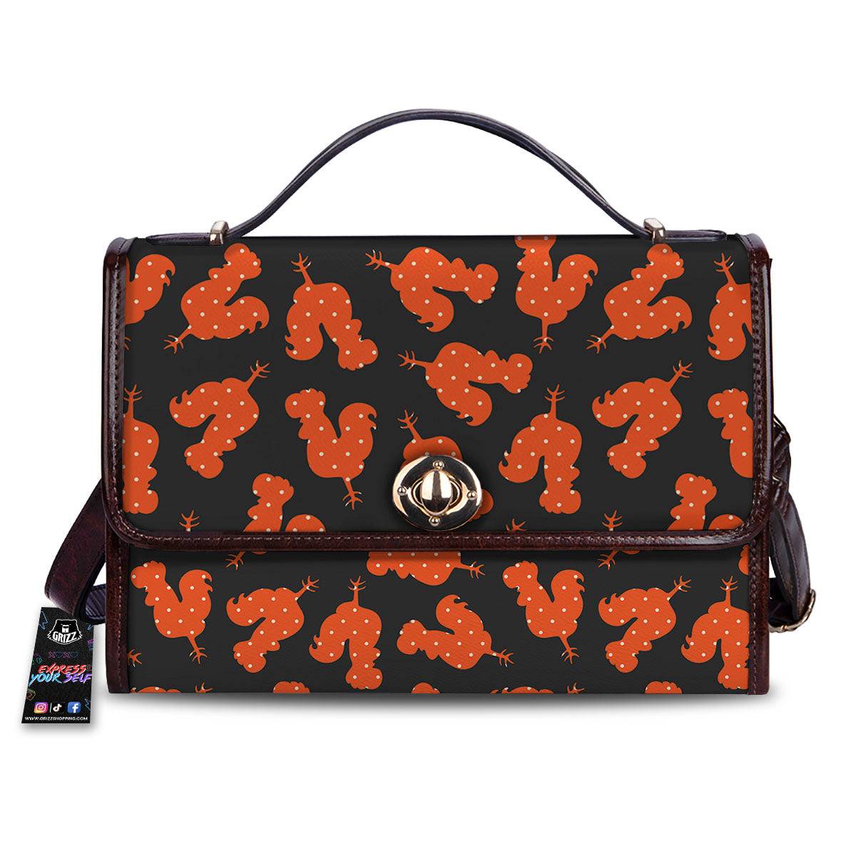 Rooster Polka Dot Print Pattern Women's Satchel Bag