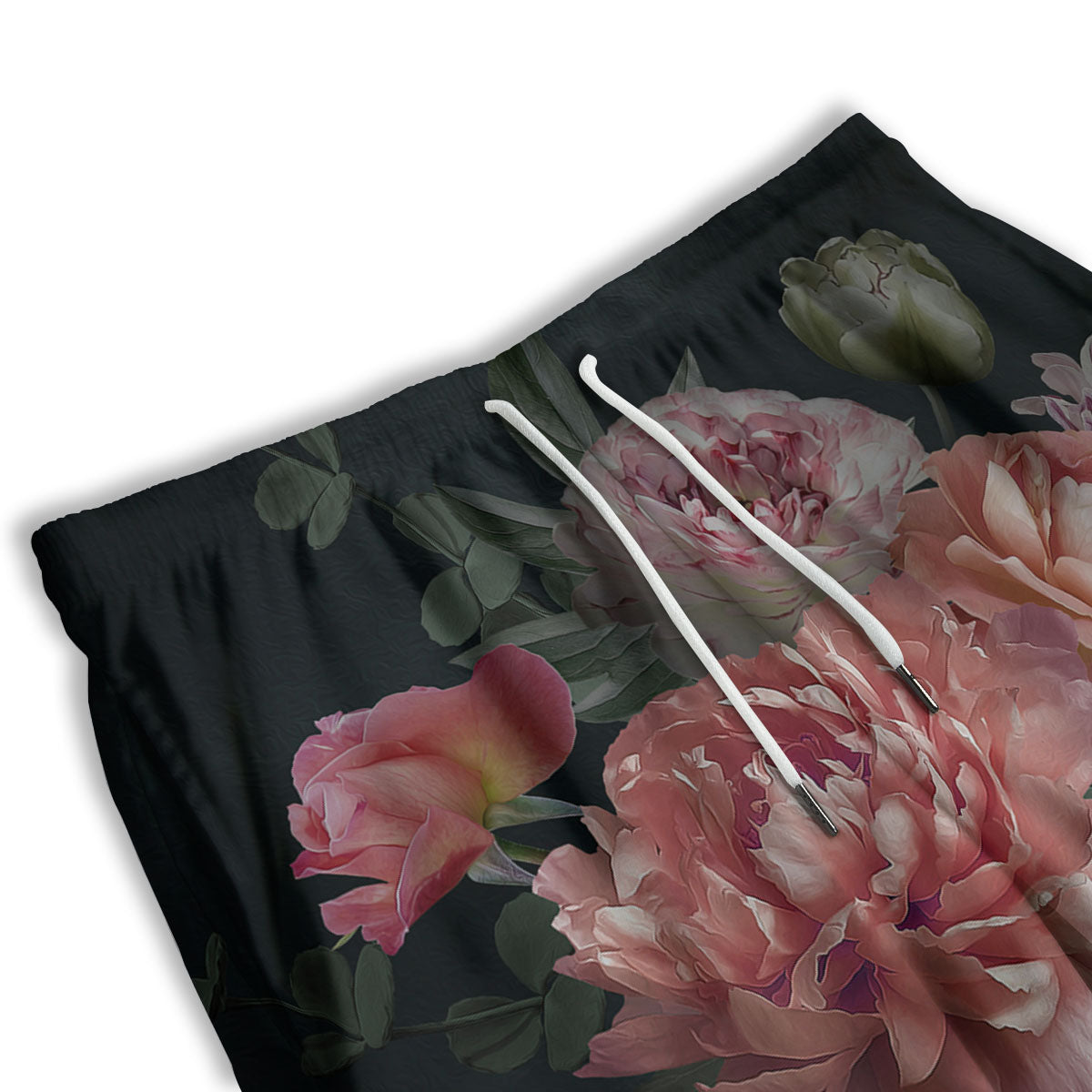 Rose And Peony Print Men's Athletic Shorts