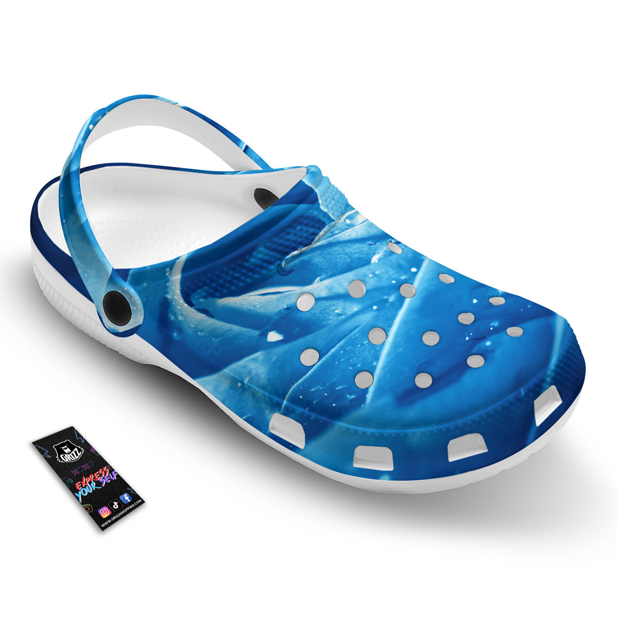 Rose Blue Print Clog-grizzshop