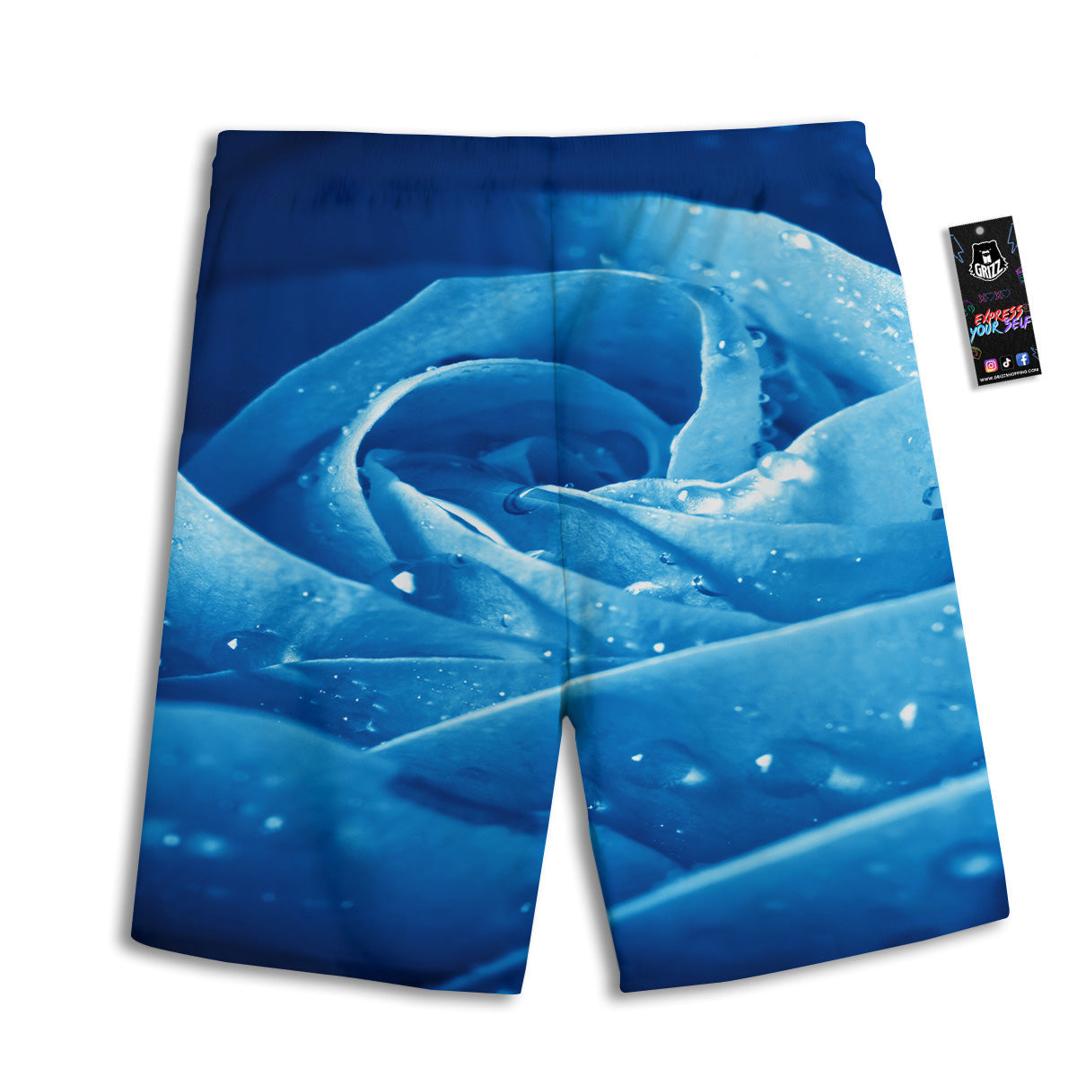 Rose Blue Print Men's Athletic Shorts