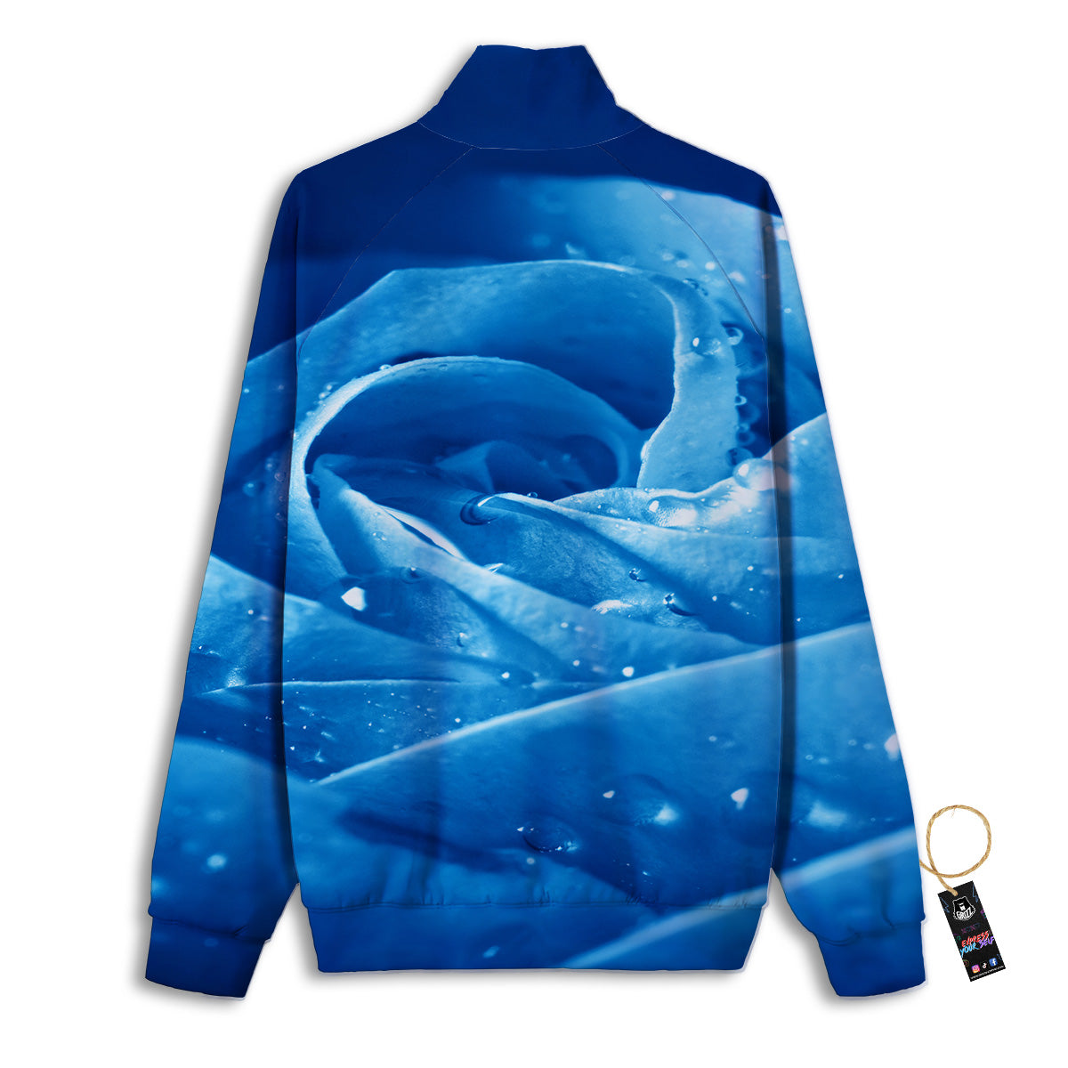 Rose Blue Print Track Jacket-grizzshop