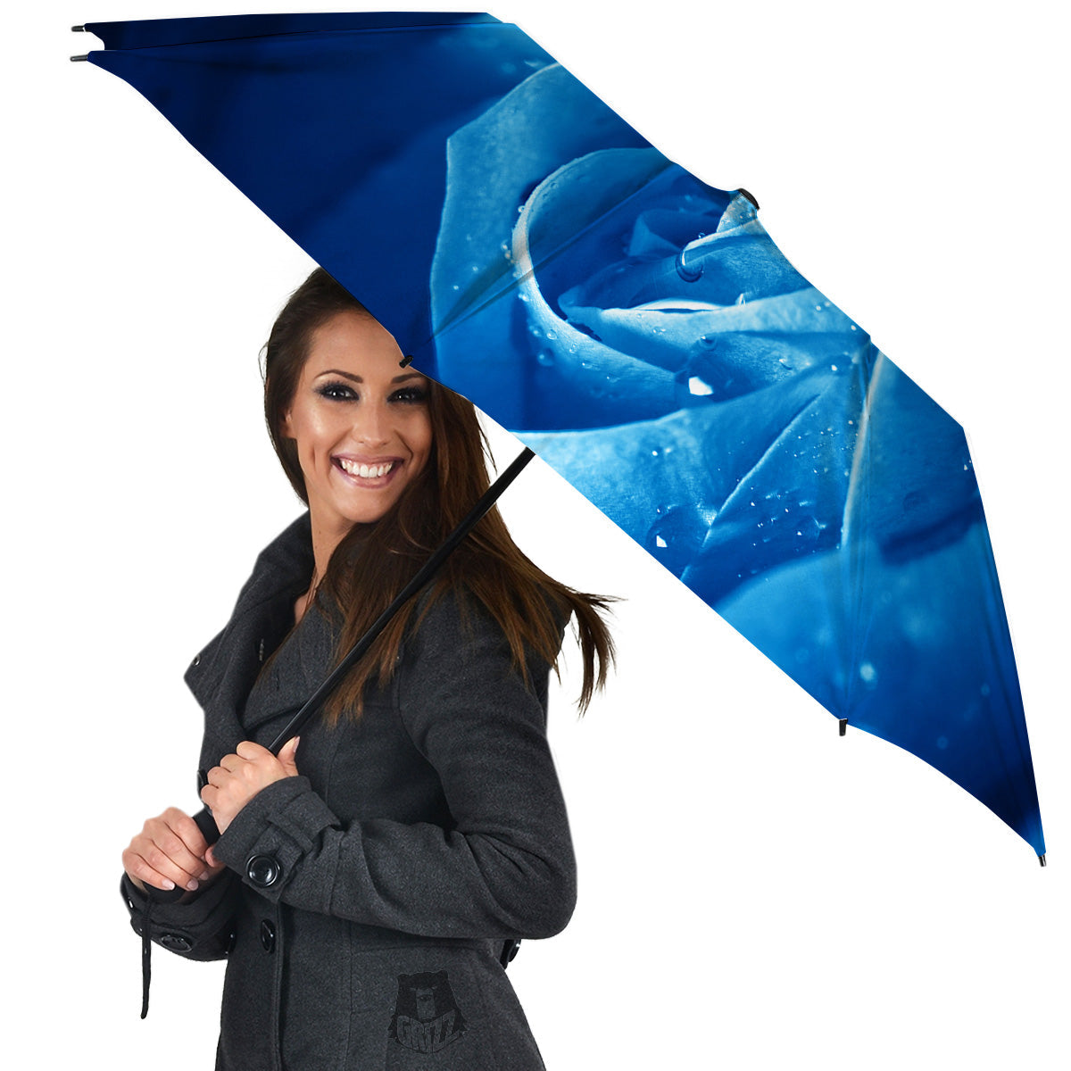 Rose Blue Print Umbrella-grizzshop