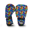 Rose Colorful Rainbow Pattern Print Boxing Gloves-grizzshop