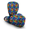 Rose Colorful Rainbow Pattern Print Boxing Gloves-grizzshop