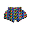 Rose Colorful Rainbow Pattern Print Muay Thai Boxing Shorts-grizzshop