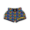 Rose Colorful Rainbow Pattern Print Muay Thai Boxing Shorts-grizzshop