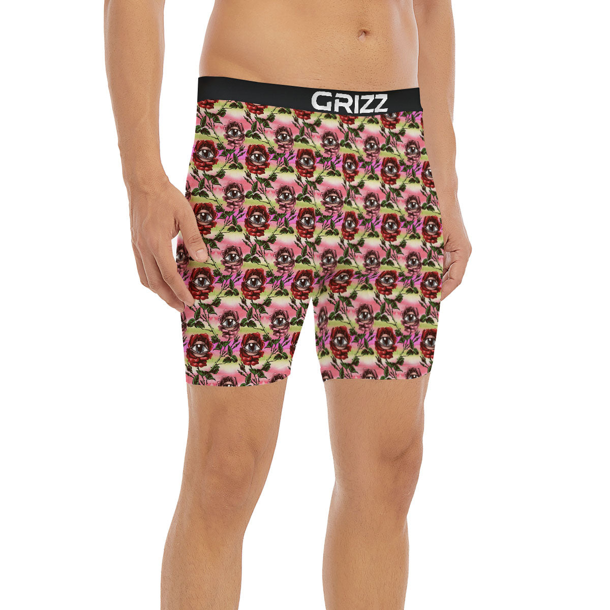 Rose Eyeball Print Pattern Boxer Briefs-grizzshop