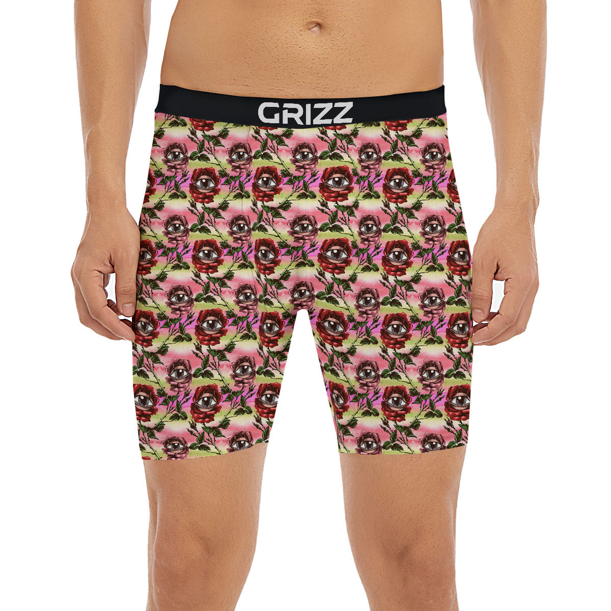 Rose Eyeball Print Pattern Boxer Briefs-grizzshop