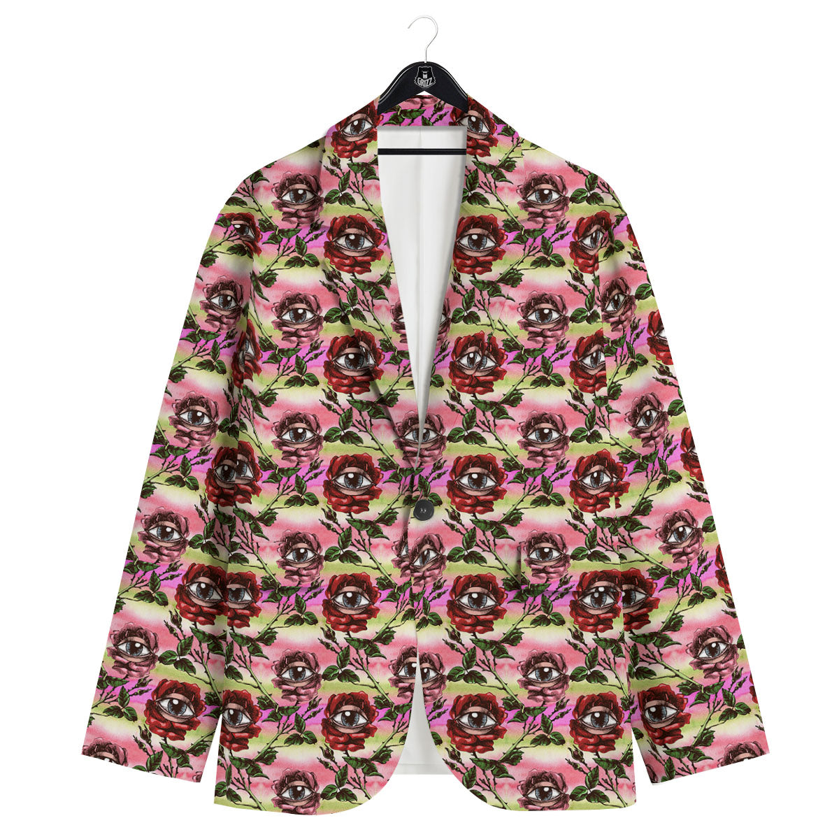 Rose Eyeball Print Pattern Men's Sport Coat-grizzshop
