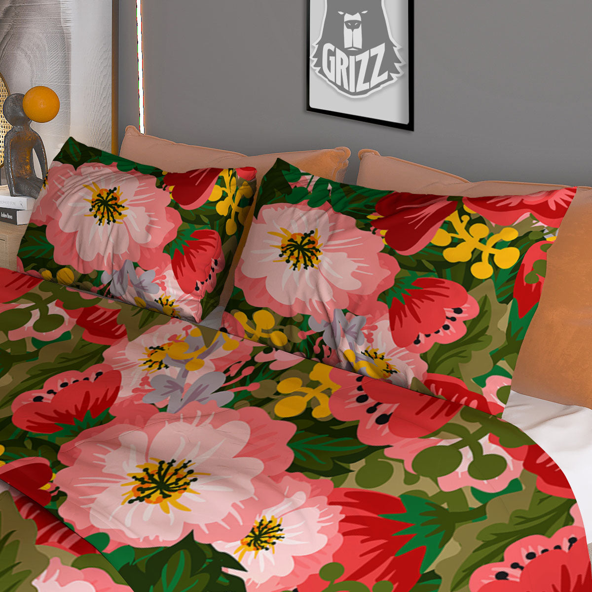 Rose Fairy White Unicorn Print Pattern Duvet Cover Bedding Set