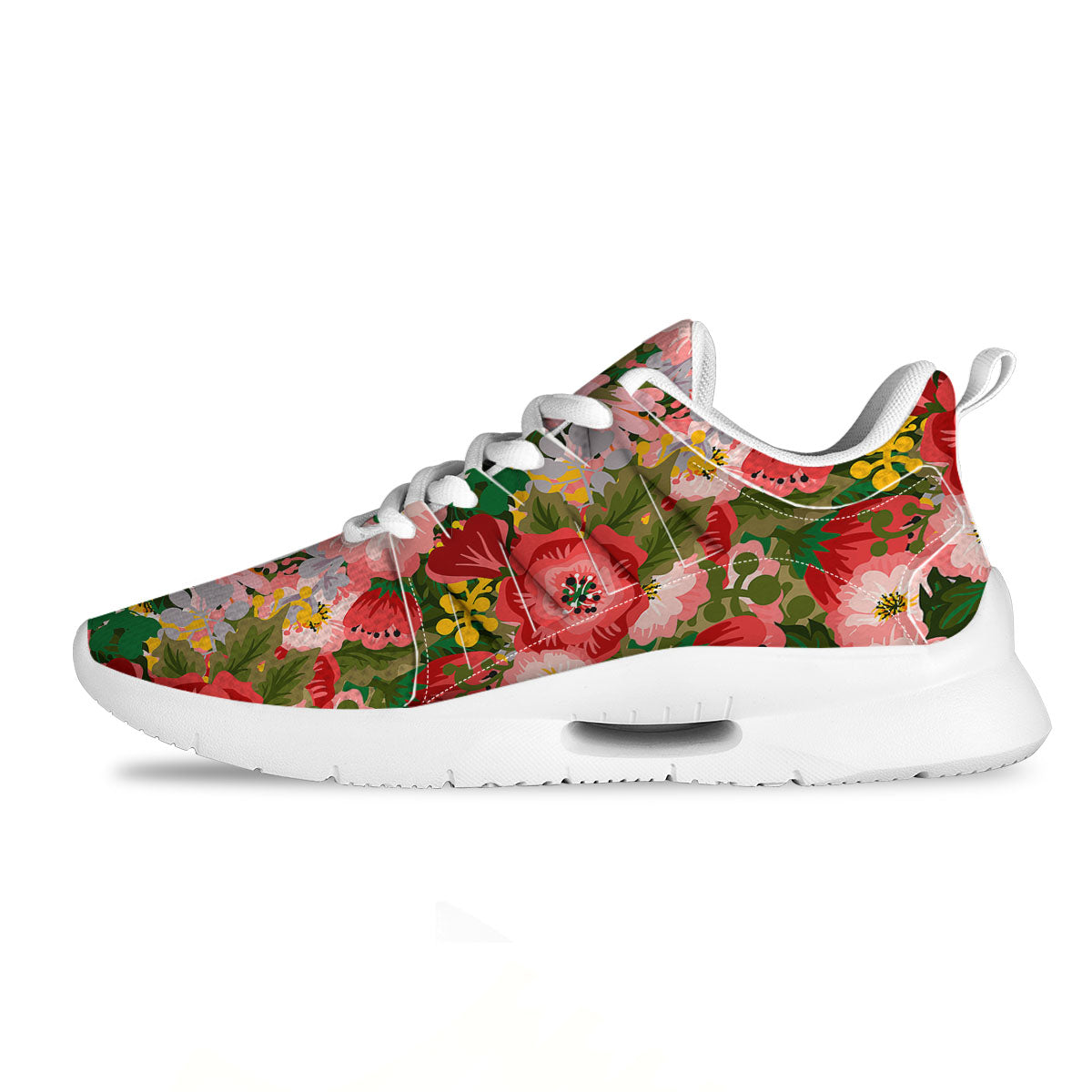Rose Floral Red And Pink Print Pattern Tennis Shoes-grizzshop