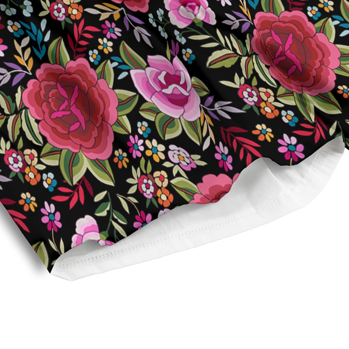 Rose Floral Red Pink Print Pattern Men's Athletic Shorts