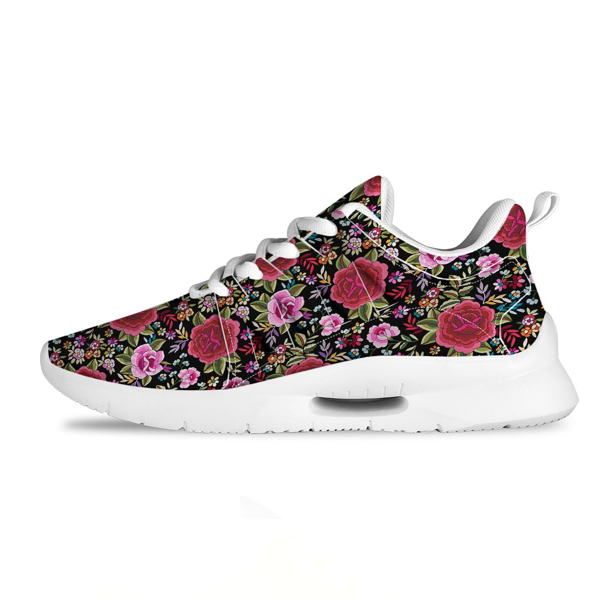 Rose Floral Red Pink Print Pattern Tennis Shoes-grizzshop