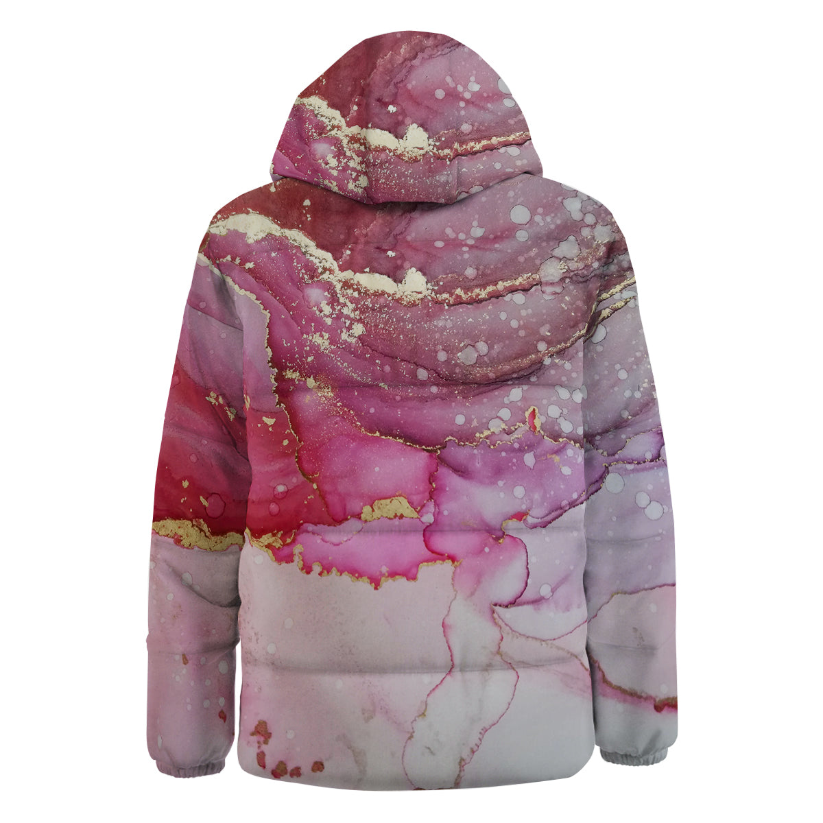 Rose Gold Marble Print Down Jacket-grizzshop