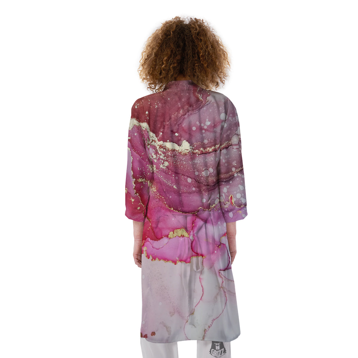 Rose Gold Marble Print Kimono-grizzshop