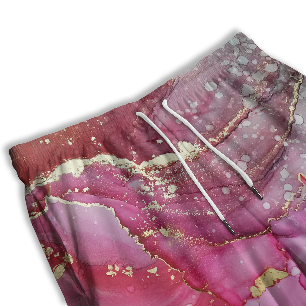 Rose Gold Marble Print Men's Athletic Shorts