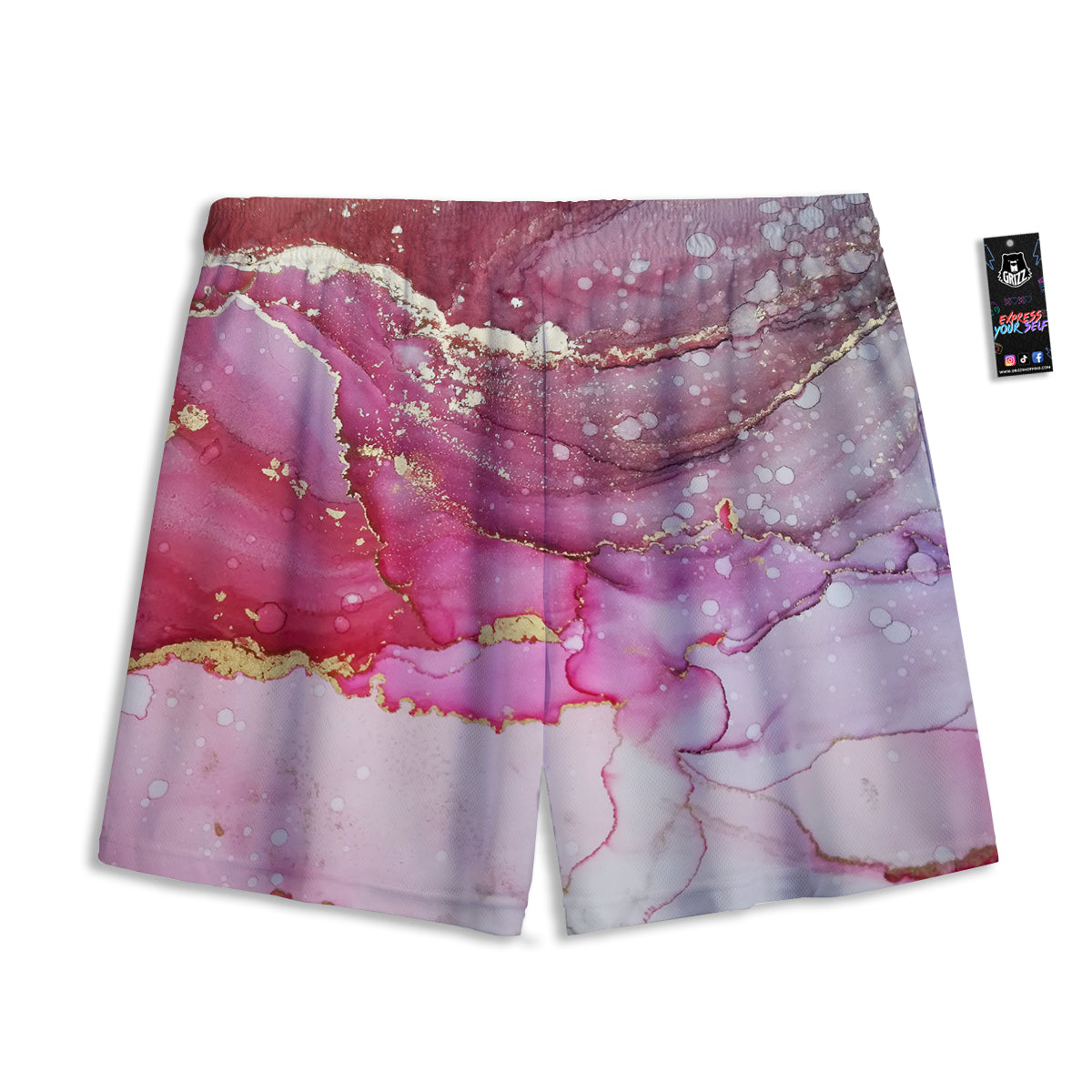 Space Dark Print Mesh Shorts
