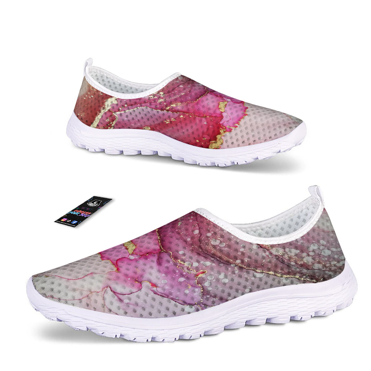 Rose Gold Marble Print Nurse Shoes-grizzshop