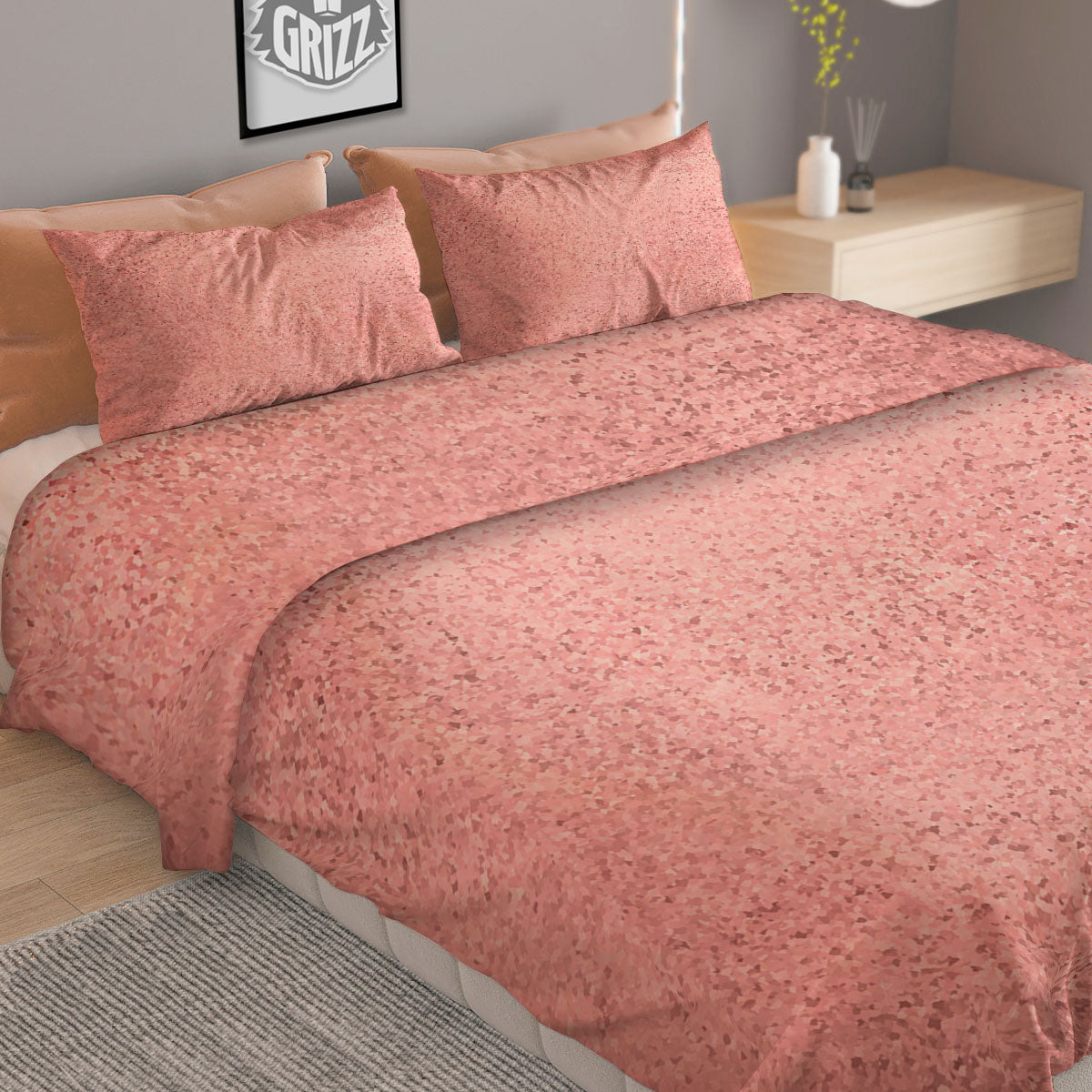 Rose Valentine's Day Print Pattern Duvet Cover Bedding Set