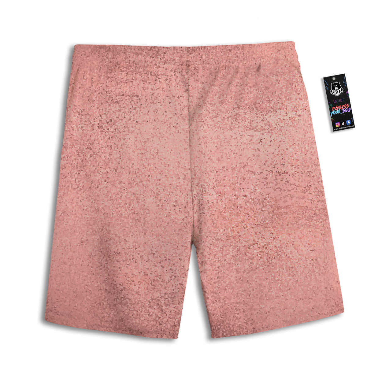 Rose Gold Texture Print Men's Athletic Shorts
