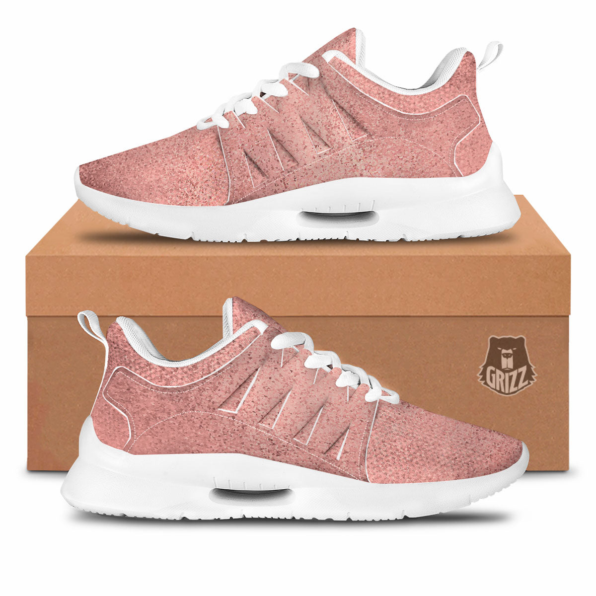 Rose Gold Texture Print Tennis Shoes-grizzshop