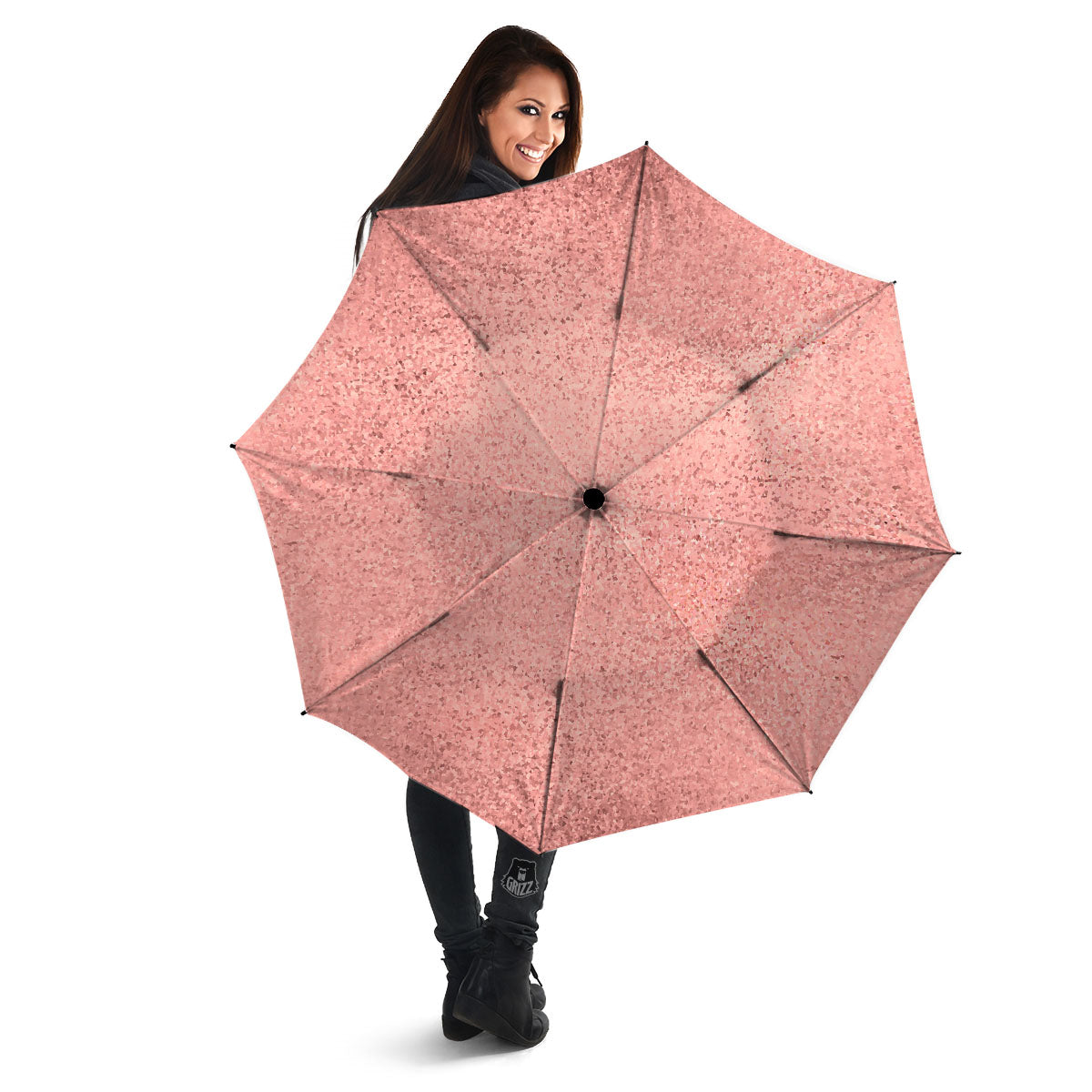 Rose Gold Texture Print Umbrella-grizzshop