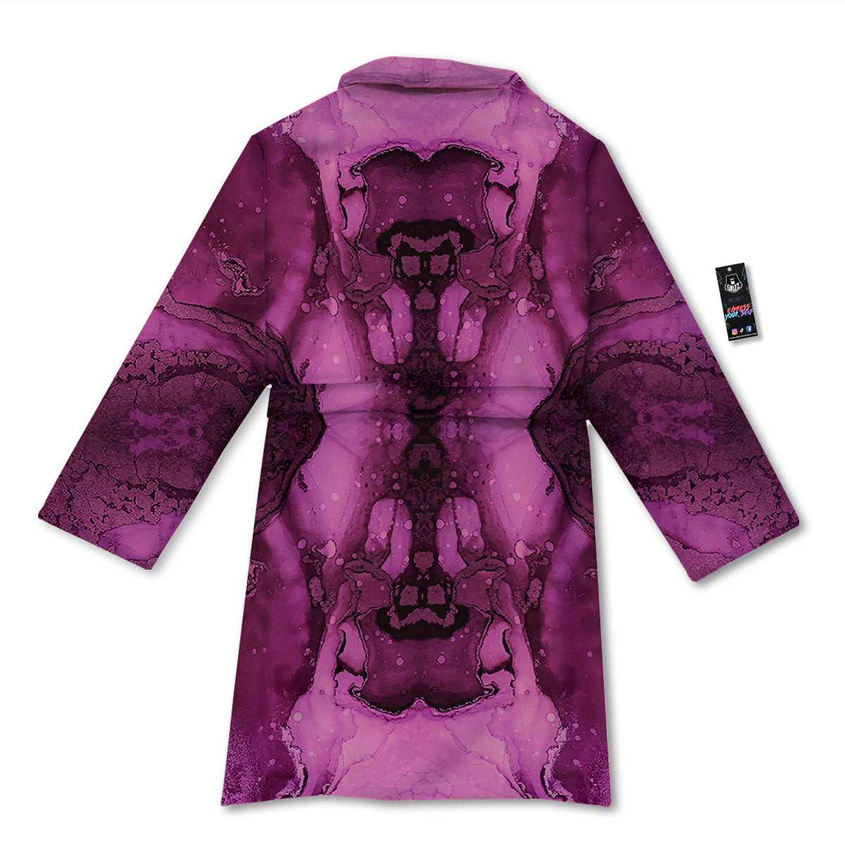 Rose Kaleidoscope Pink Print Bathrobe-grizzshop