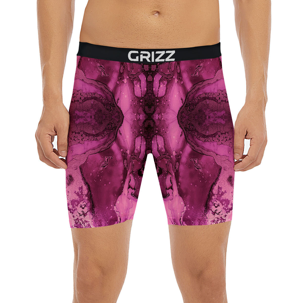 Rose Kaleidoscope Pink Print Boxer Briefs-grizzshop