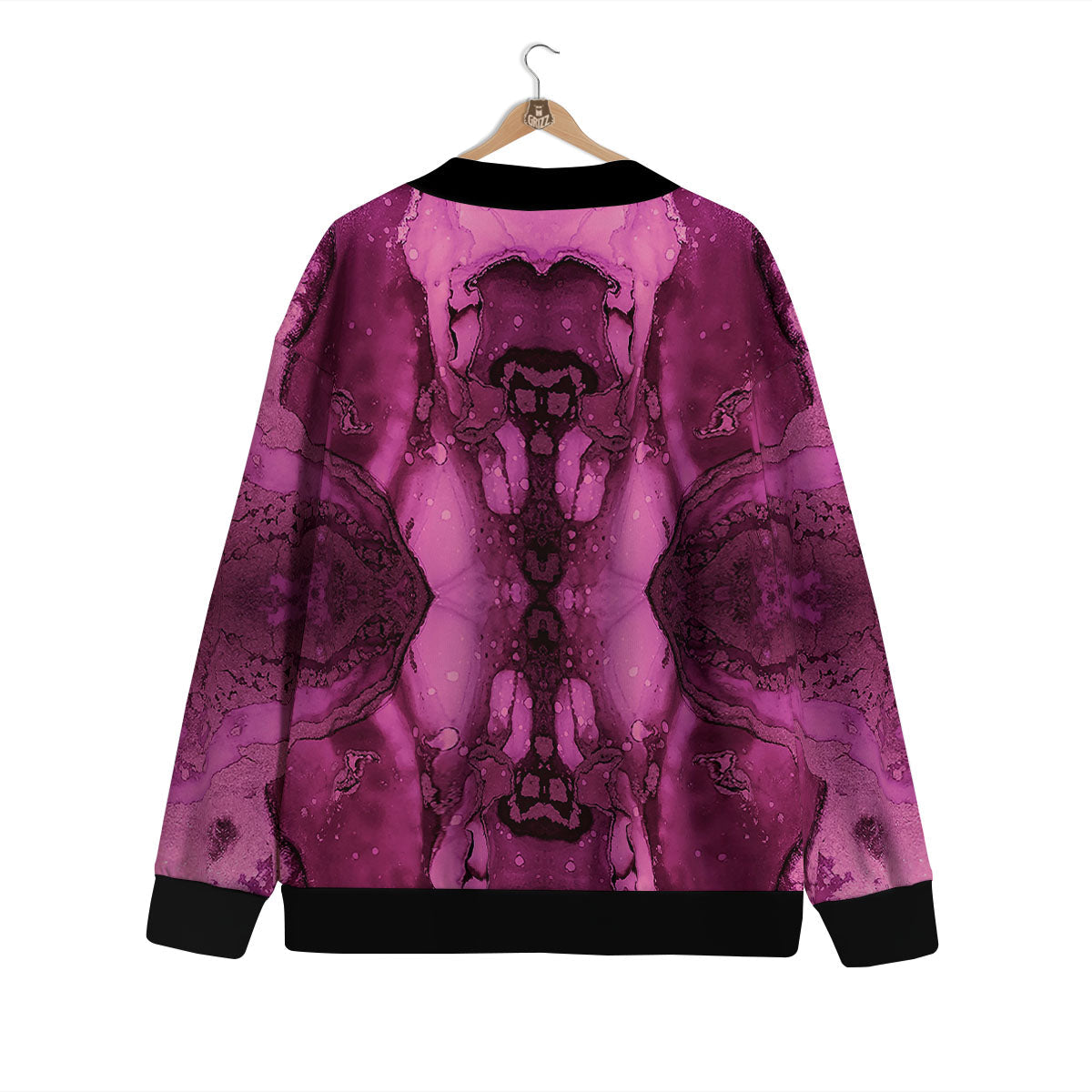Rose Kaleidoscope Pink Print Cardigan-grizzshop