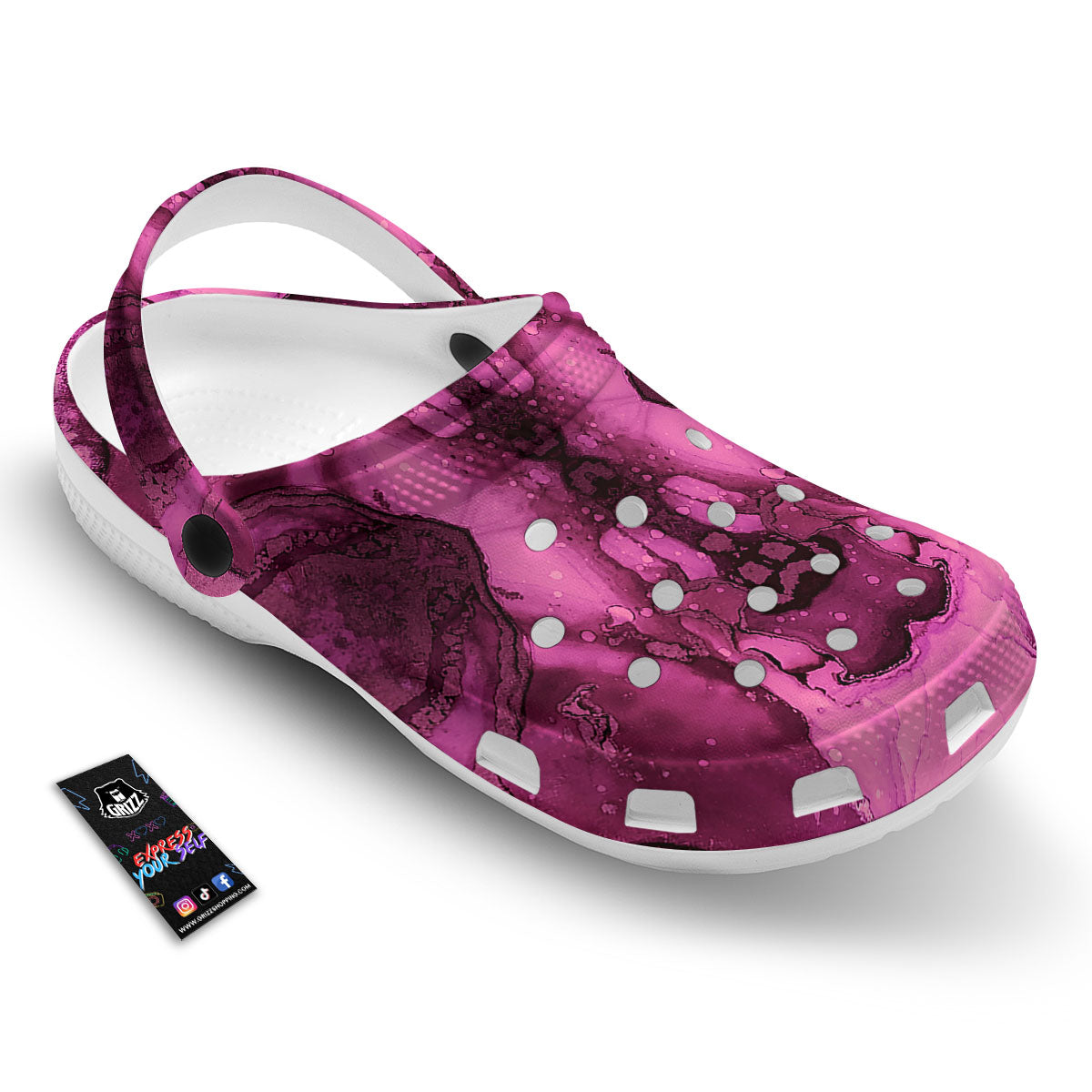 Rose Kaleidoscope Pink Print Clog-grizzshop