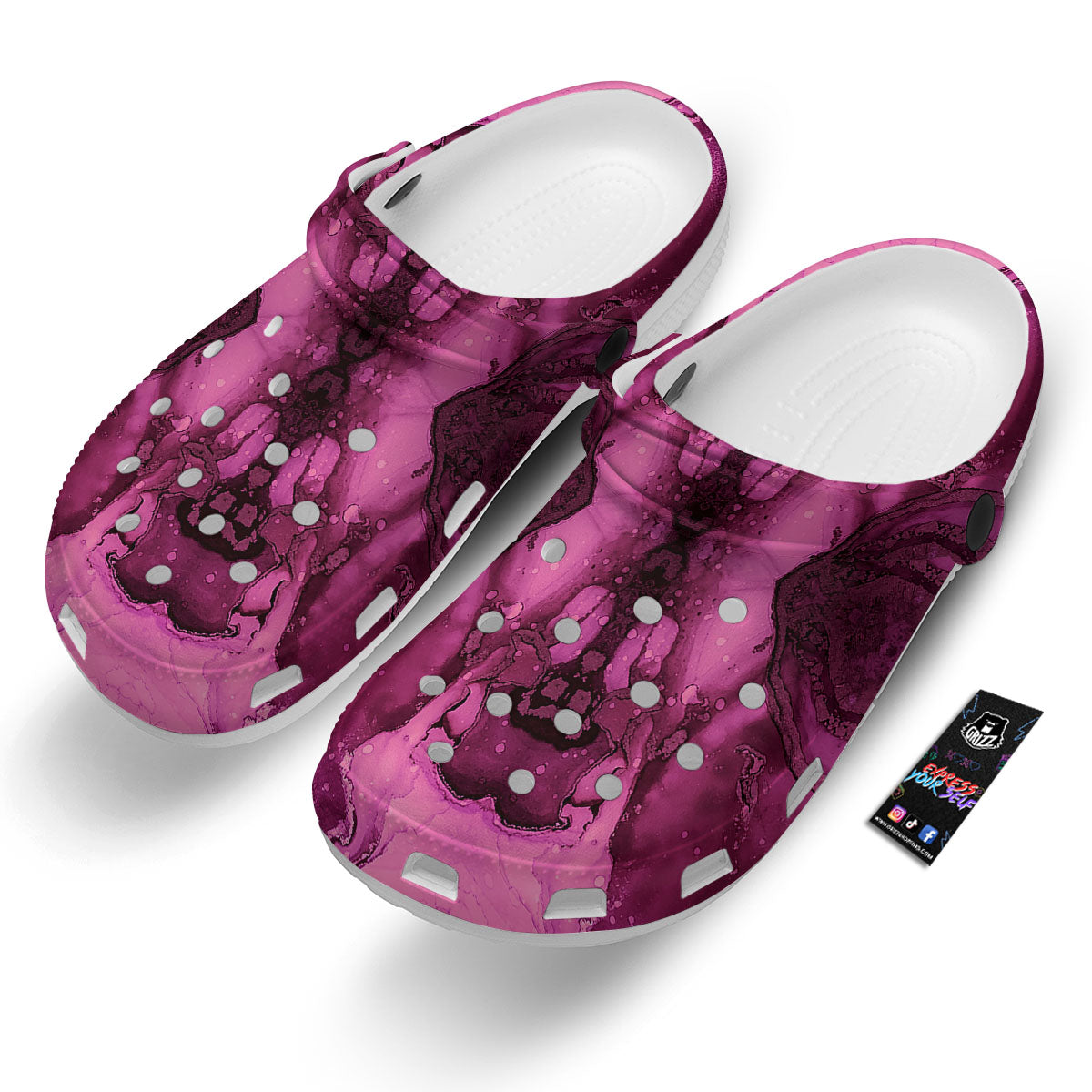 Rose Kaleidoscope Pink Print Clog-grizzshop