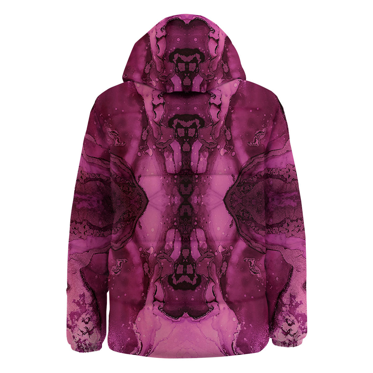 Rose Kaleidoscope Pink Print Down Jacket-grizzshop