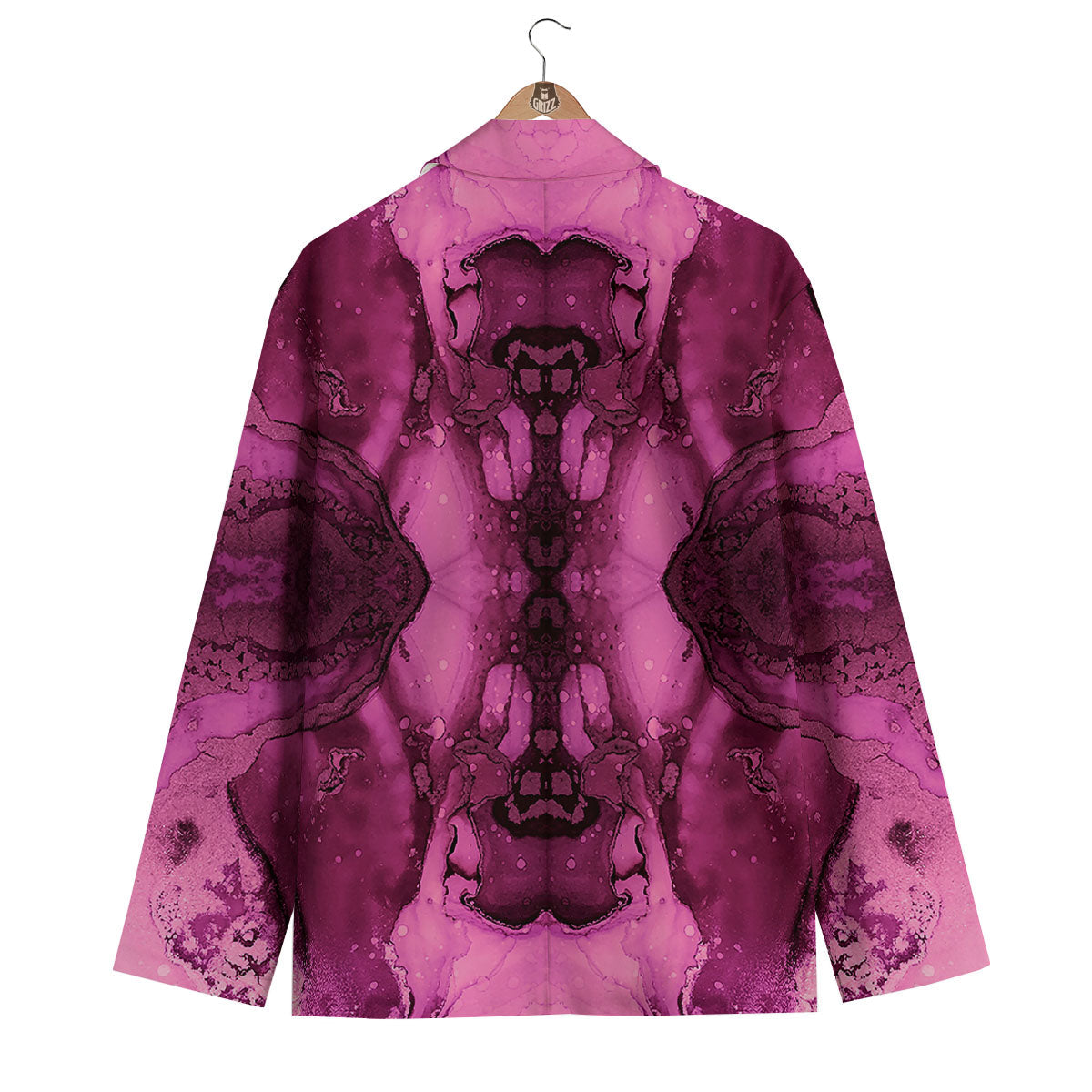 Rose Kaleidoscope Pink Print Men's Blazer-grizzshop