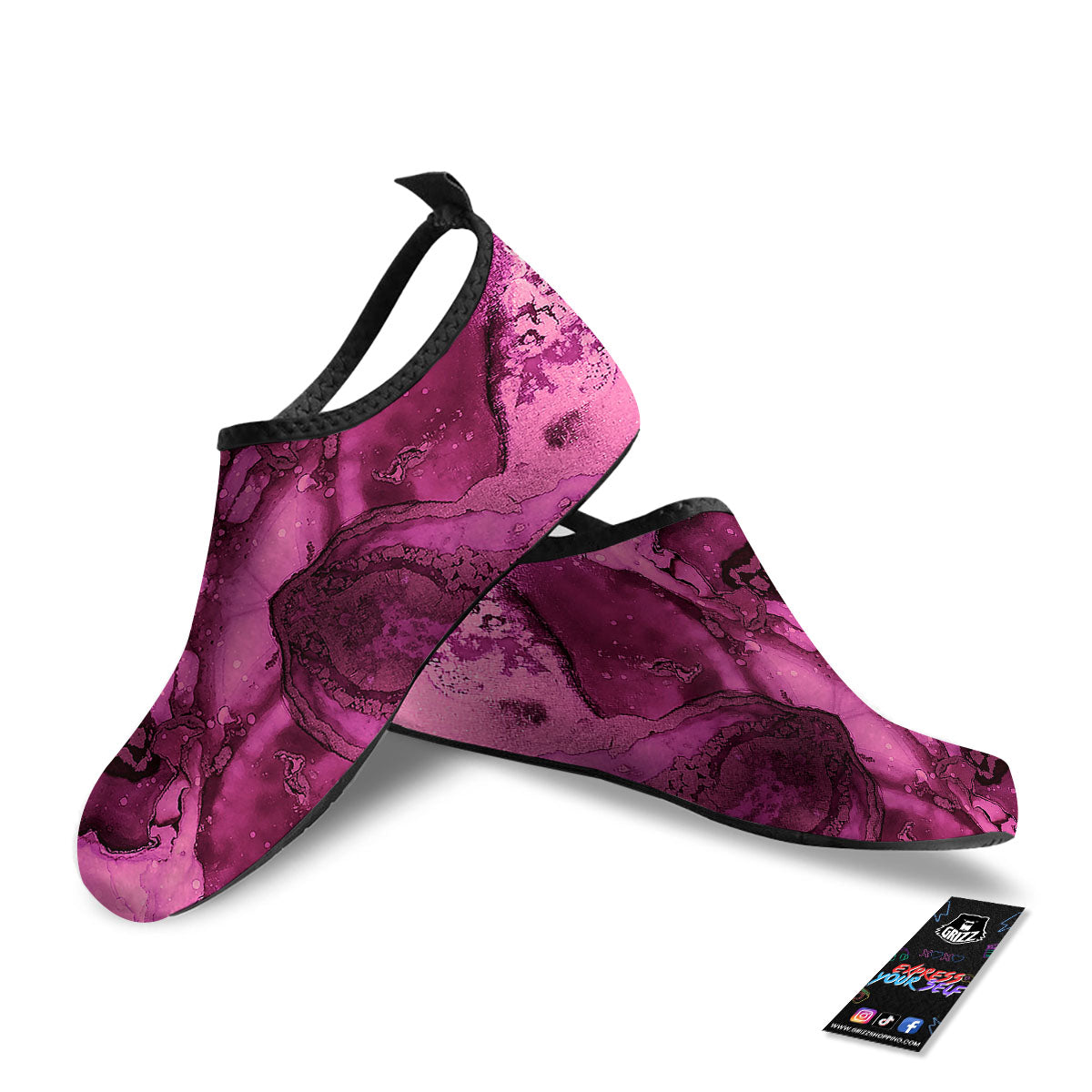 Rose Kaleidoscope Pink Print Water Shoes-grizzshop