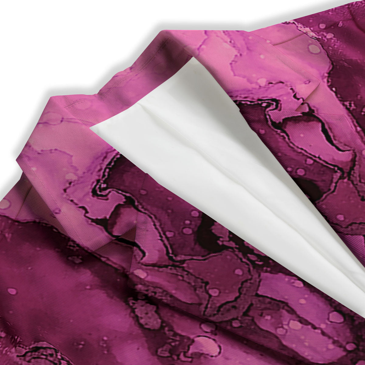 Rose Kaleidoscope Pink Print Women's Blazer-grizzshop