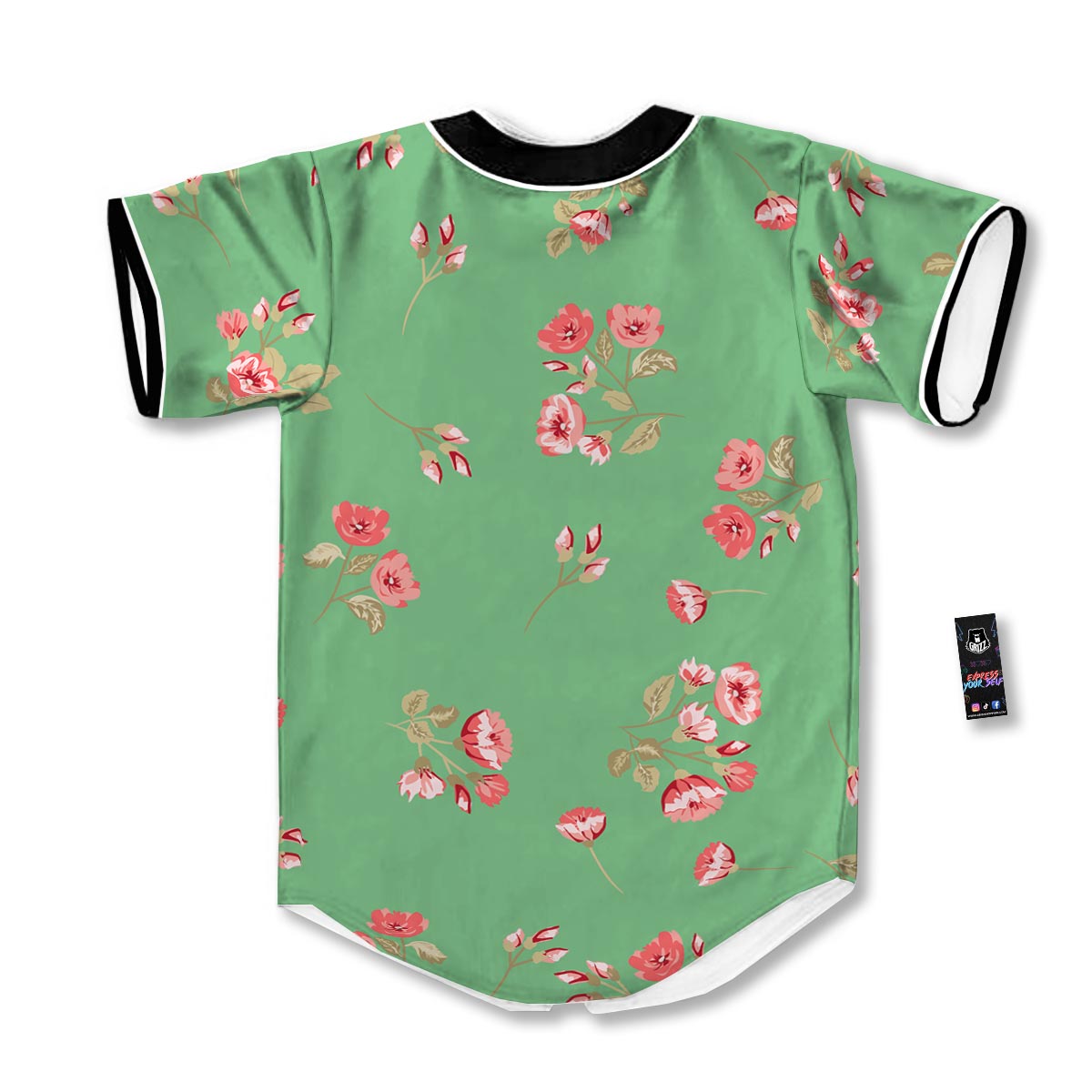 Rose Petals Print Pattern Baseball Jersey-grizzshop