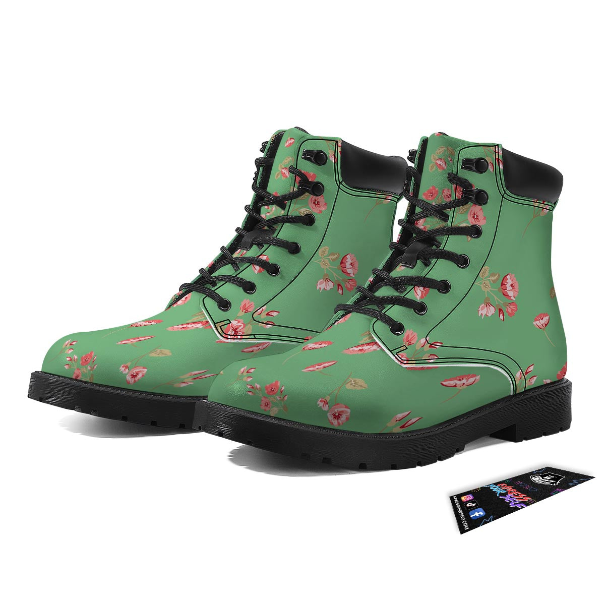 Rose Petals Print Pattern Boots-grizzshop