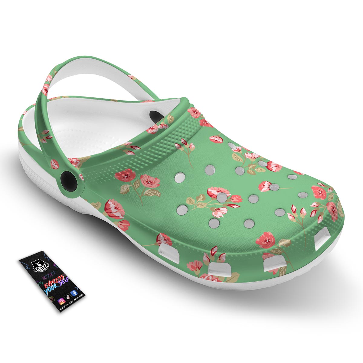 Rose Petals Print Pattern Clog-grizzshop