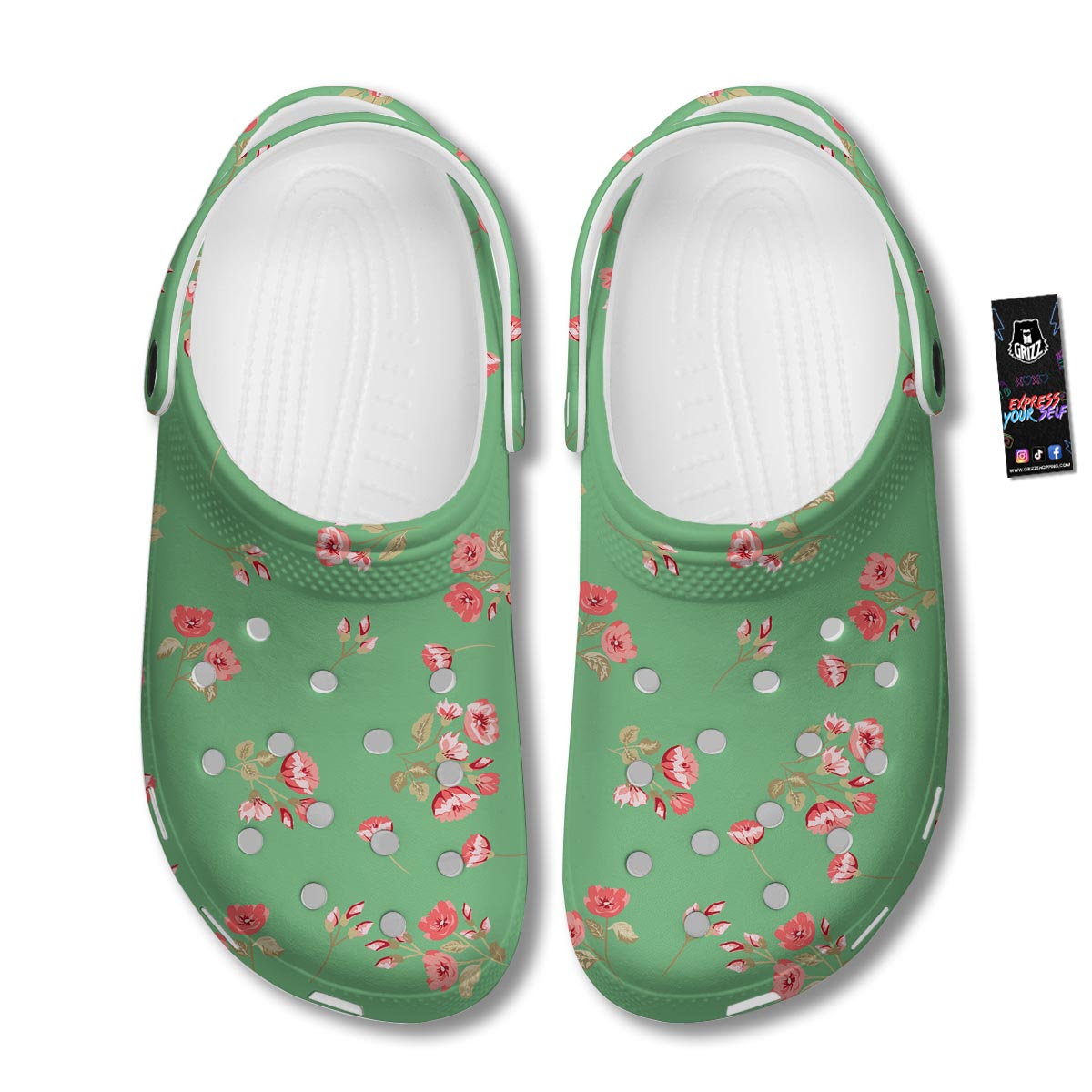 Rose Petals Print Pattern Clog-grizzshop