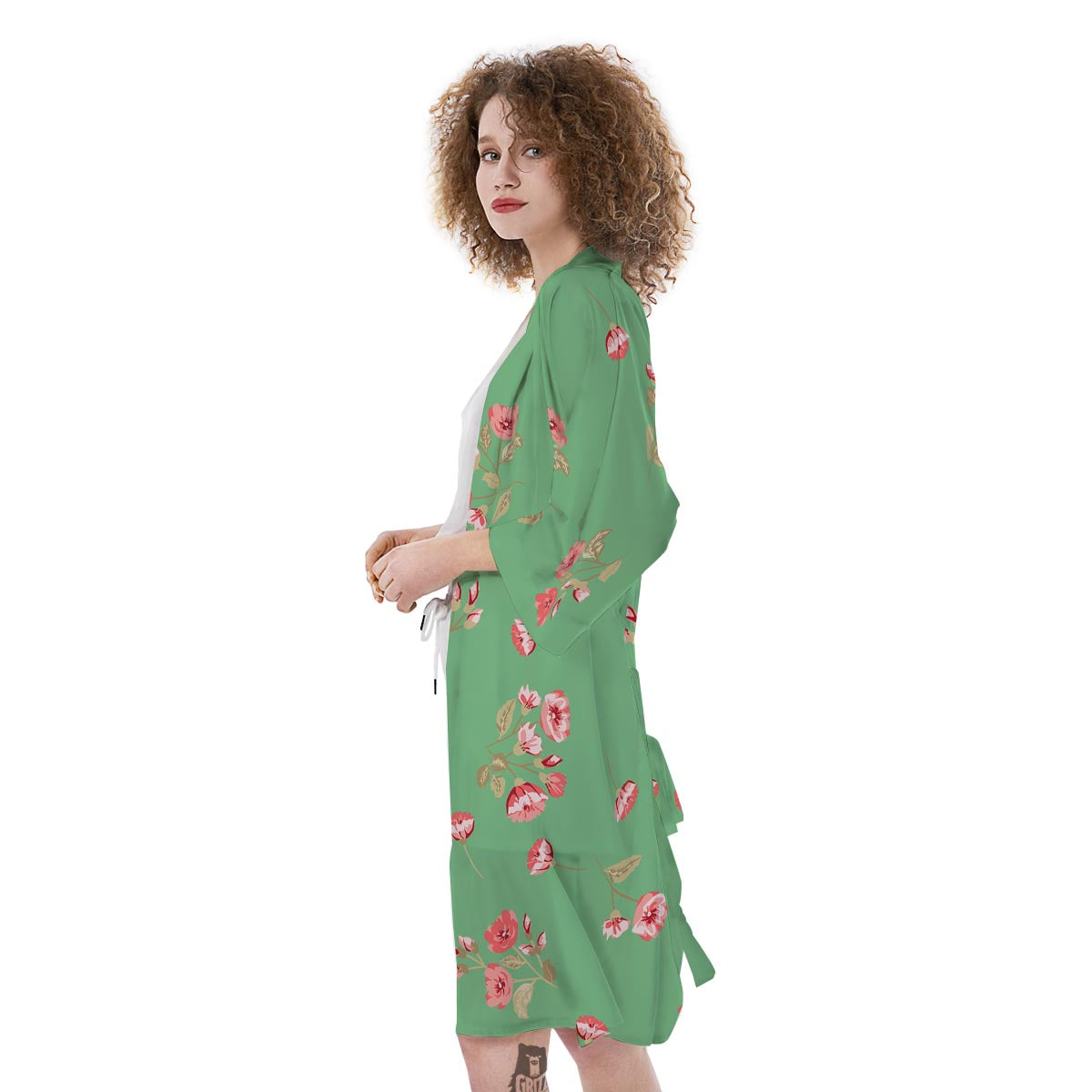Rose Petals Print Pattern Kimono-grizzshop