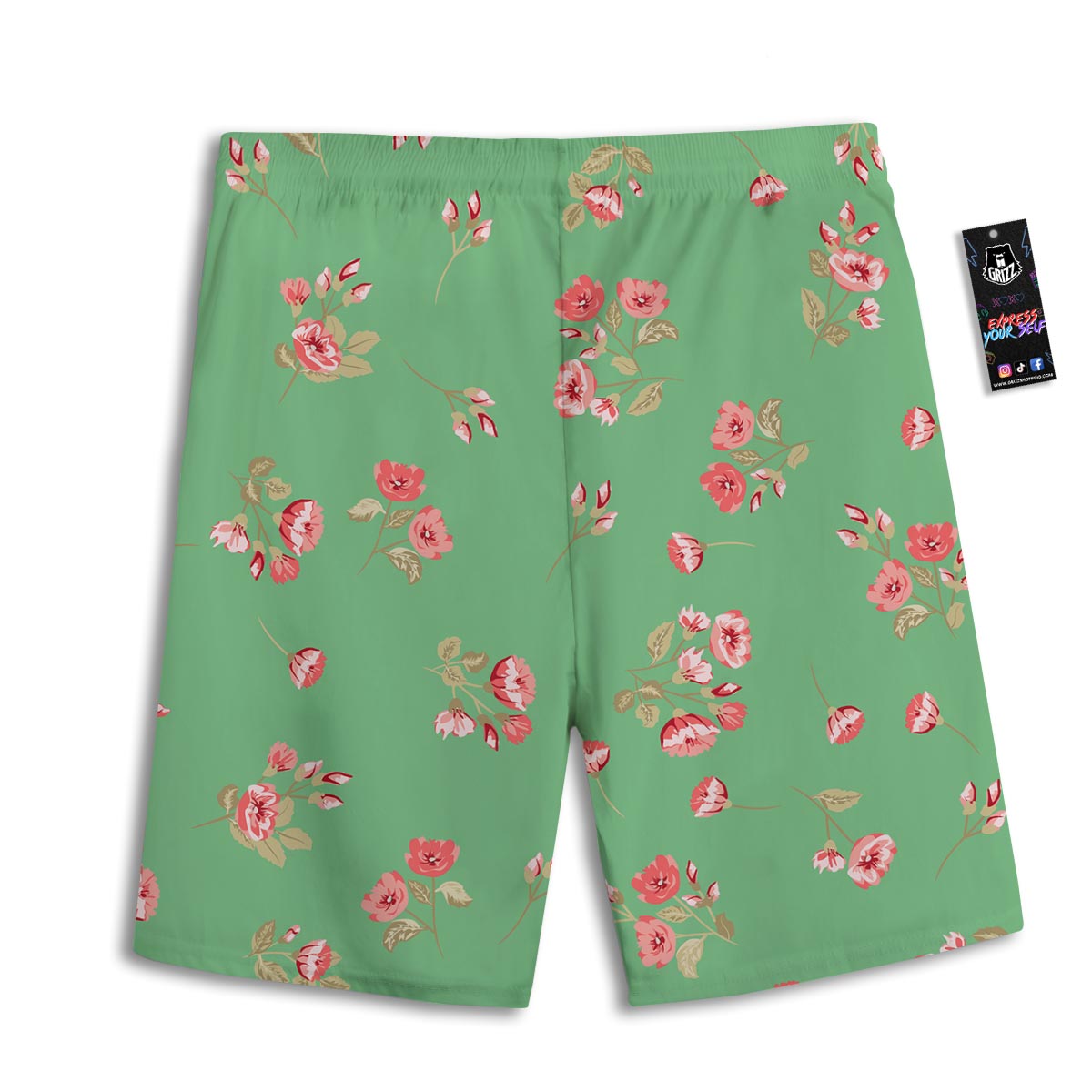 Rose Petals Print Pattern Men's Athletic Shorts