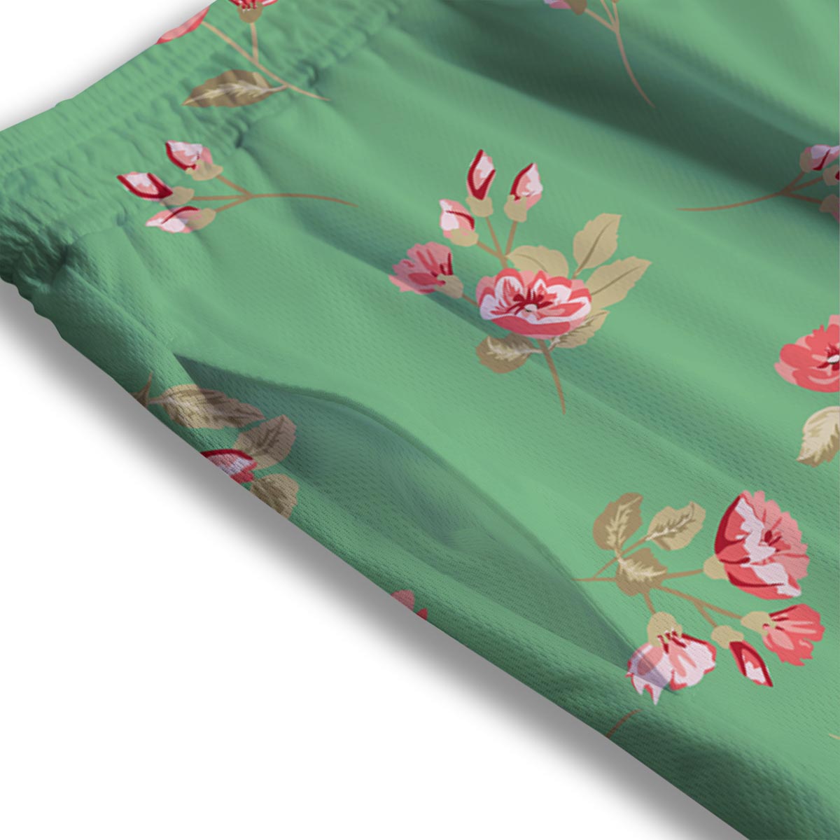 Rose Petals Print Pattern Mesh Shorts