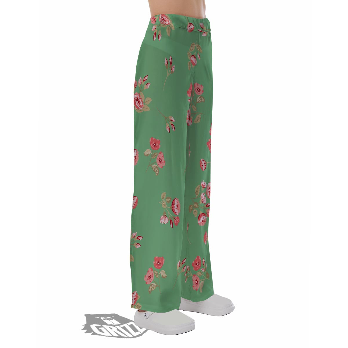 Rose Petals Print Pattern Pajama Pants-grizzshop