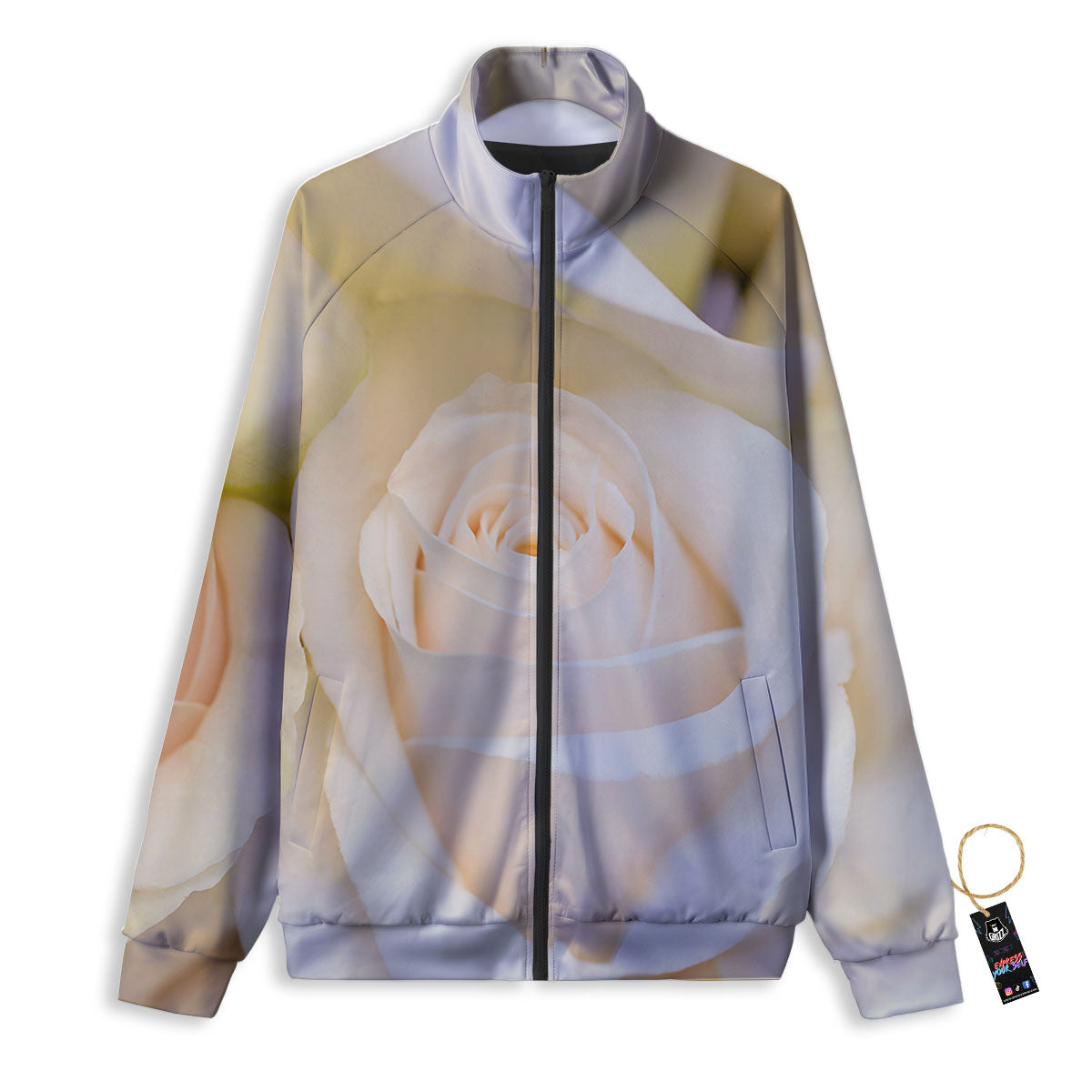 Rose Petals Print Pattern Track Jacket-grizzshop