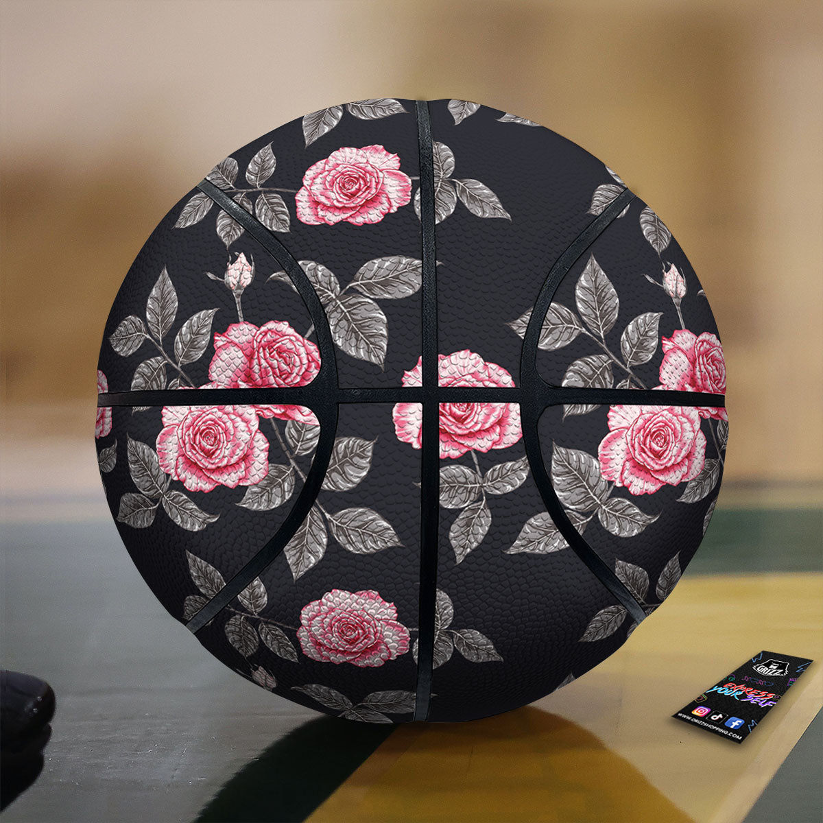 Rose Pink Print Pattern Basketball-grizzshop