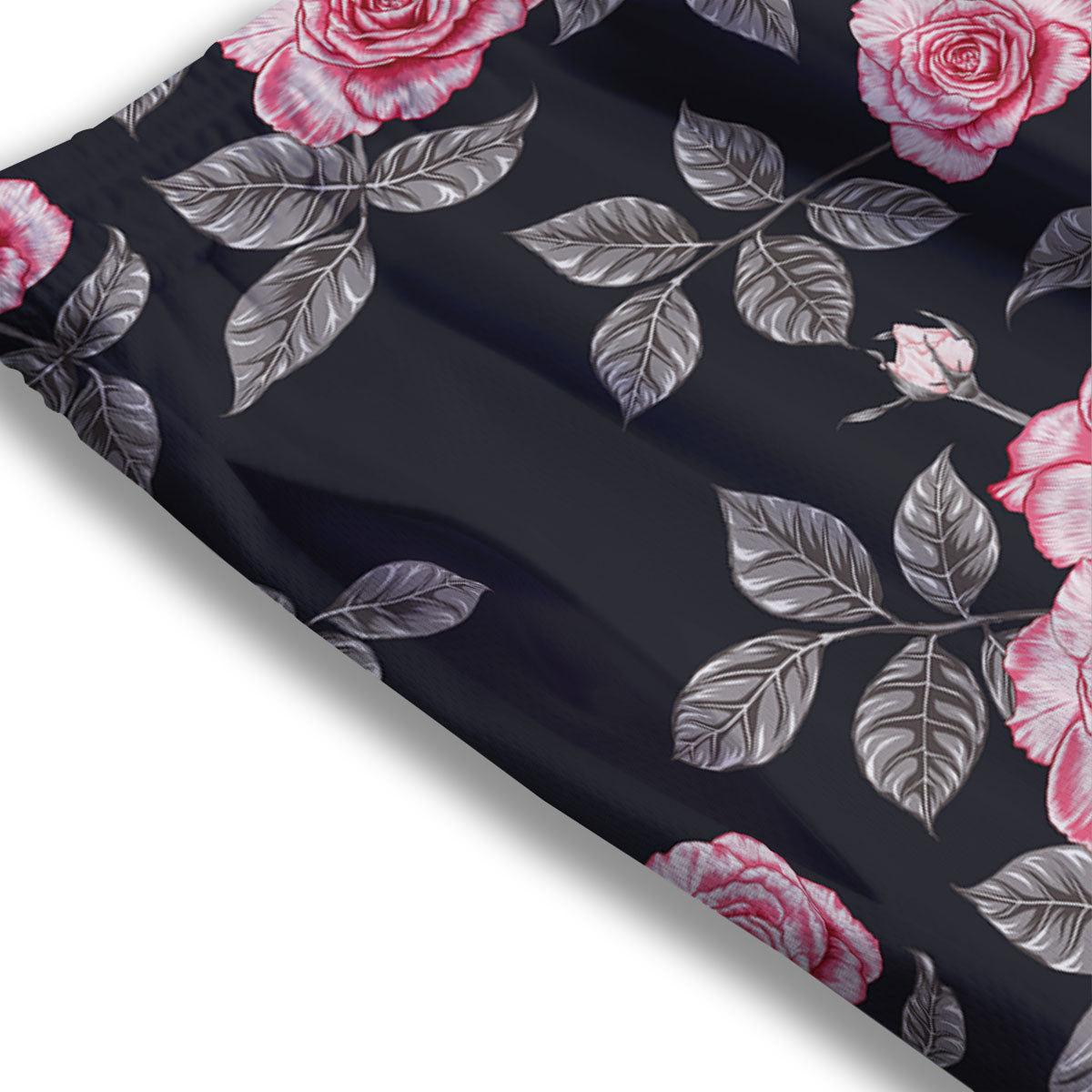 Rose Pink Print Pattern Mesh Shorts